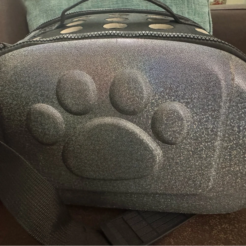 Glittery Pet Carrier with Paw Design